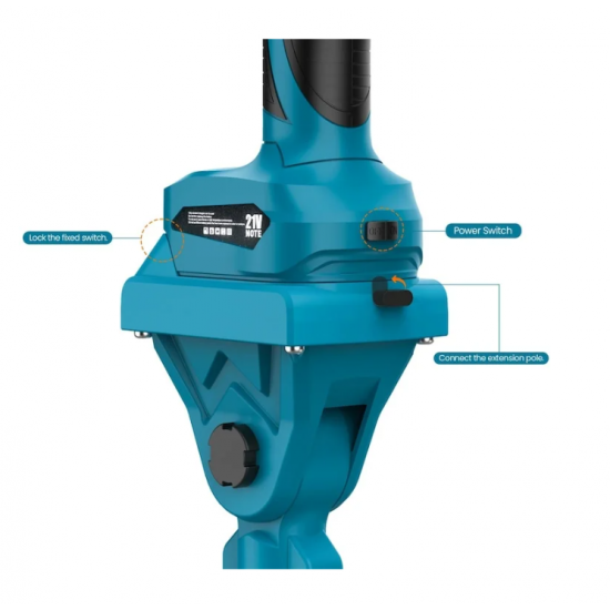 Tija extensibila minidrujba electrica si foarfeca de gradina DDT-KRISTAL lungime maxima 2m compatibil baterii pe sina