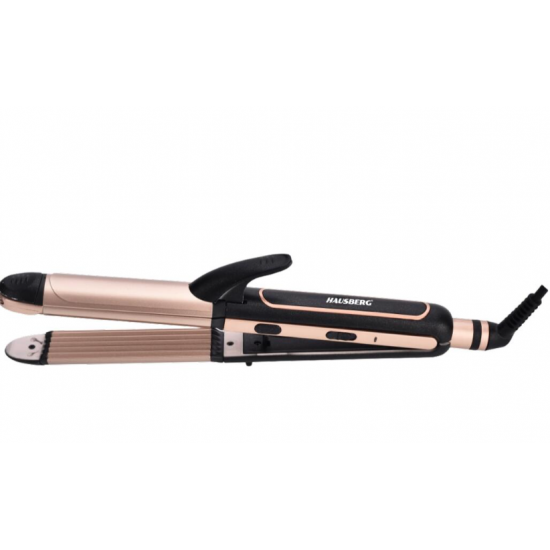 Aparat Coafat 3in1 HAUSBERG HB-208NG, Indreptare + Ondulare + Styling, 180-200°C, Incalzire PTC, 45W