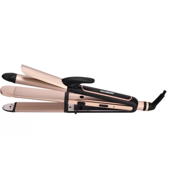 Aparat Coafat 3in1 HAUSBERG HB-208NG, Indreptare + Ondulare + Styling, 180-200°C, Incalzire PTC, 45W