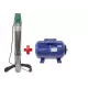 Pachet Pompa submersibila de mare adancime, DDT, QJD120-1.5, 1500 W, Inox, 8 turbine + Vas de expansiune , Bazin hidrofor DDT , 24 LT , Membrana inclus