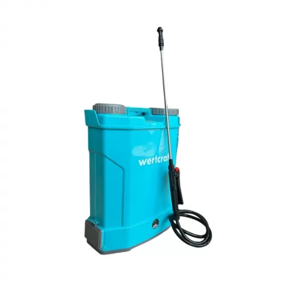 Pompa de stropit WertCraft 16L cu acumulator, duze si regulator de presiune inclus, 8 ah, 2.6l/min, 5.5 bar