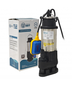 Pompa submersibila cu dublu tocator si plutitor pentru apa murdara,dimensiuni compacte, DDT, V370DF, Inox