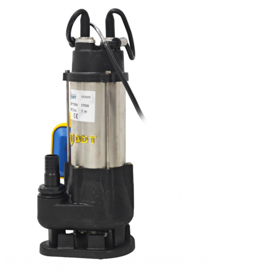 Pompa submersibila cu dublu tocator si plutitor pentru apa murdara,dimensiuni compacte, DDT, V370DF, Inox
