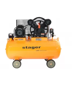 Stager Air 60C200 compresor aer, 200L, 10bar, 600L/min, trifazat, angrenare curea