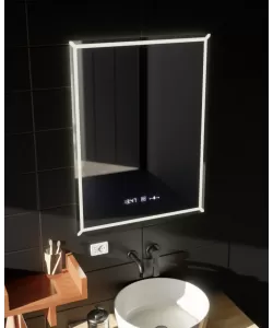 Oglinda LED Rectangulara, 60x80cm, VillayTouch Marcello, Sistem Dezaburire, Dimabila