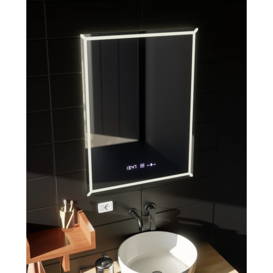 Oglinda LED Rectangulara, 60x80cm, VillayTouch Marcello, Sistem Dezaburire, Dimabila