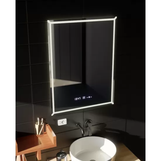 Oglinda LED Rectangulara, 60x80cm, VillayTouch Marcello, Sistem Dezaburire, Dimabila