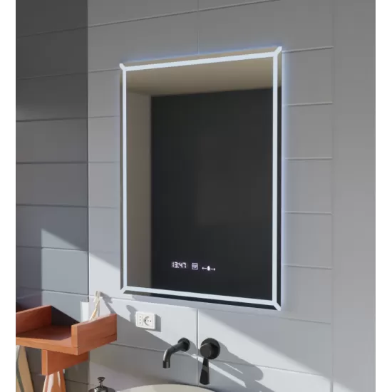 Oglinda LED Rectangulara, 60x80cm, VillayTouch Marcello, Sistem Dezaburire, Dimabila