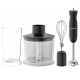 Blender 3 in 1 HAUSBERG HB-7701NG, 500W, 2 viteze, Material ABS, lame din inox, Capacitate pahar 700ml, tocator 500ml, Negru