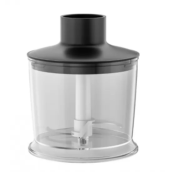 Blender 3 in 1 HAUSBERG HB-7701NG, 500W, 2 viteze, Material ABS, lame din inox, Capacitate pahar 700ml, tocator 500ml, Negru