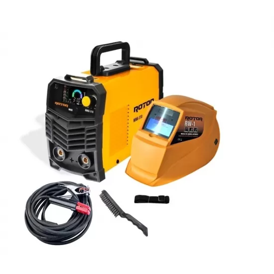 Pachet Aparat de Sudura Invertor cu afisaj color, 1.6-5mm, ROTOR MMA-310A + Masca Automata
