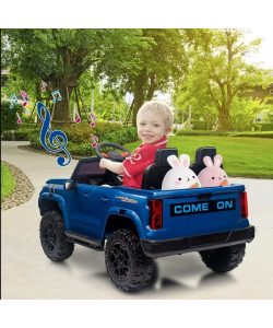 Masina Electrica pentru copii 24V, Camion cu 2 Locuri, Telecomanda, Afisaj Baterie, Albastru