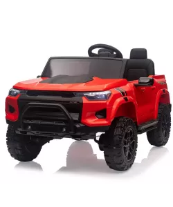 Masina Electrica pentru Copii 24V cu 2 Locuri, Camion Ride-On cu Telecomanda, Maner și Afisaj Baterie, Rosu
