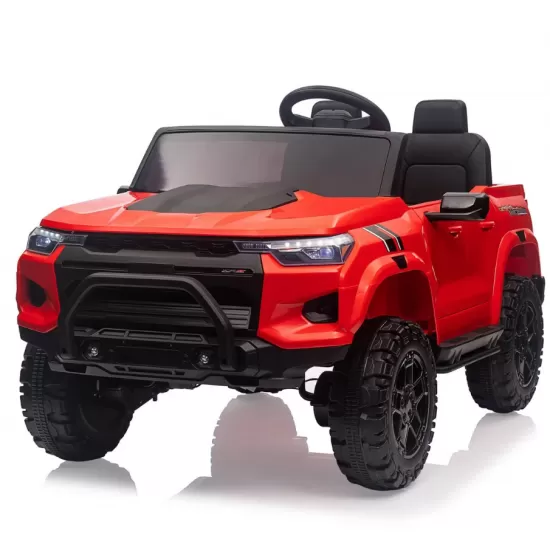Masina Electrica pentru Copii 24V cu 2 Locuri, Camion Ride-On cu Telecomanda, Maner și Afisaj Baterie, Rosu