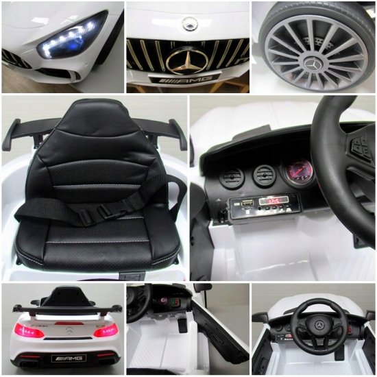 Masinuta electrica cu telecomanda mercedes amg gtr-s r-sport -alb