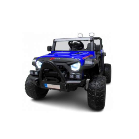 Masinuta electrica cu telecomanda auto x16, 110x70x68 cm, varsta 1-5 ani, roti eva, scaun din piele eco, putere 90w, r-sport - albastru