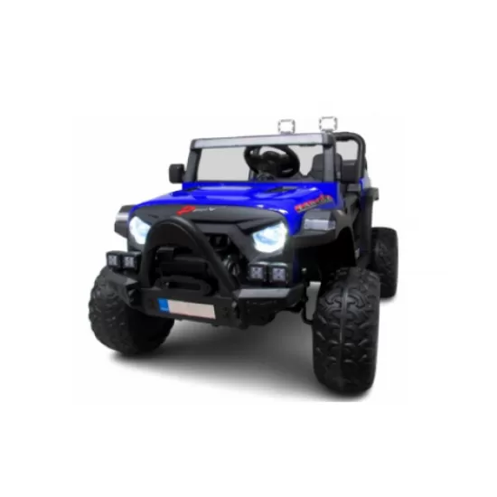 Masinuta electrica cu telecomanda auto x16, 110x70x68 cm, varsta 1-5 ani, roti eva, scaun din piele eco, putere 90w, r-sport - albastru