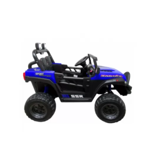 Masinuta electrica cu telecomanda auto x16, 110x70x68 cm, varsta 1-5 ani, roti eva, scaun din piele eco, putere 90w, r-sport - albastru