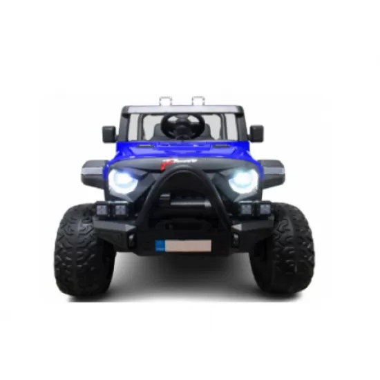 Masinuta electrica cu telecomanda auto x16, 110x70x68 cm, varsta 1-5 ani, roti eva, scaun din piele eco, putere 90w, r-sport - albastru