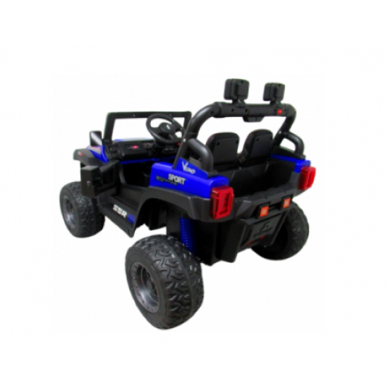 Masinuta electrica cu telecomanda auto x16, 110x70x68 cm, varsta 1-5 ani, roti eva, scaun din piele eco, putere 90w, r-sport - albastru