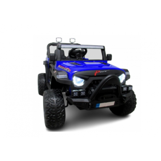 Masinuta electrica cu telecomanda auto x16, 110x70x68 cm, varsta 1-5 ani, roti eva, scaun din piele eco, putere 90w, r-sport - albastru