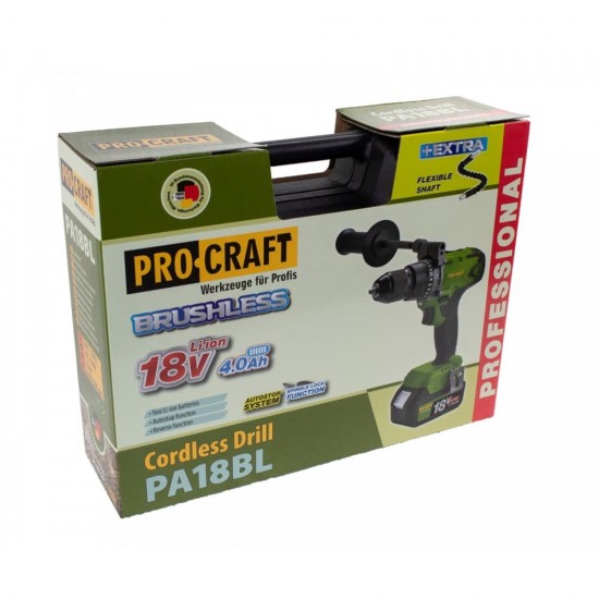 Autofiletanta cu acumulator PROCRAFT PA18BL, 18V, 4 Ah, 2100 rot/min