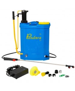 Set Pompa de stropit cu acumulator si manuala (2 in 1) Pandora, 16L + Set Lance telescopica stropit pomi 3m, vermorel