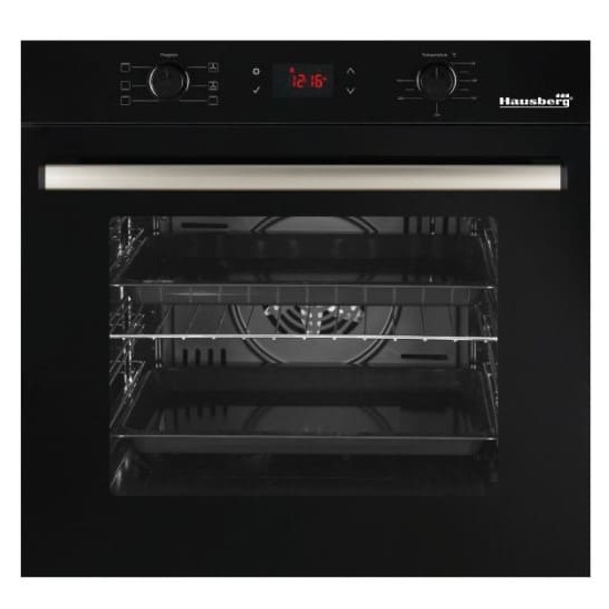 Pachet incorporabil Cuptor electric Hausberg HB-8054NG, Clasa A, volum 71L, ventilatie, Plita Hausberg HB1530, Electrica cu Inductie, putere 6000W, 3 zone de gatit, PowerBoost, 60 cm, Hota decorativa Hausberg HB-2285NG, 60 cm, Filtru aluminiu, Negru
