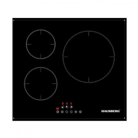 Pachet incorporabil Cuptor electric Hausberg HB-8054NG, Clasa A, volum 71L, ventilatie, Plita Hausberg HB1530, Electrica cu Inductie, putere 6000W, 3 zone de gatit, PowerBoost, 60 cm, Hota decorativa Hausberg HB-2285NG, 60 cm, Filtru aluminiu, Negru