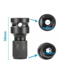 Adaptor de impact pentru biti de 1/2 patrat la 1/4 hexagonal