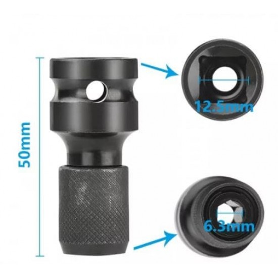 Adaptor de impact pentru biti de 1/2 patrat la 1/4 hexagonal