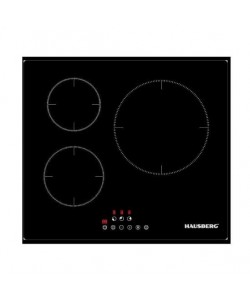 Pachet Incorporabil Cuptor electric Hausberg HB-8051NG, Clasa A, 76L, 2000W, Negru, Plita incorporabila HB1530, Electrica, Inductie, 3 zone de gatit, PowerBoost, 60 cm, Negru