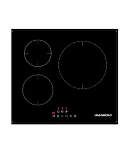 Pachet Incorporabil Cuptor electric Hausberg HB-8051NG, Clasa A, 76L, 2000W, Negru, Plita incorporabila HB1530, Electrica, Inductie, 3 zone de gatit, PowerBoost, 60 cm, Negru