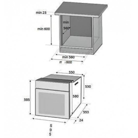 Pachet Incorporabil Cuptor electric Hausberg HB-8051NG, Clasa A, 76L, 2000W, Negru, Plita incorporabila HB1530, Electrica, Inductie, 3 zone de gatit, PowerBoost, 60 cm, Negru