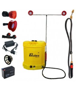 Set Pompa de stropit cu acumulator Pandora 16L, 7.5 Bar, 15Ah (model nou cu pompa dubla) + Set Lance telescopica stropit pomi 3m