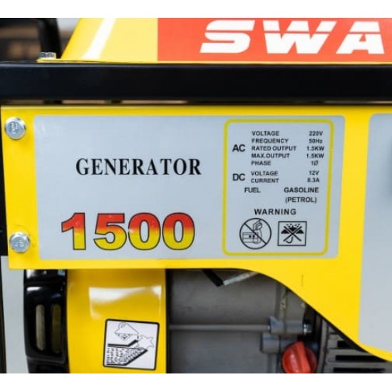 Generator curent pe benzina SWAT 1500W, 3CP, priza 220V si 12V