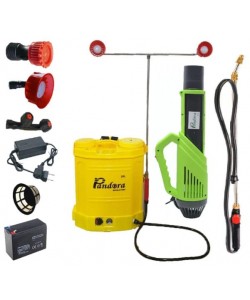 Set Pompa de stropit cu acumulator Pandora  16L, 7.5 Bar (model nou cu pompa dubla) + Atomizor + Set Lance telescopica stropit pomi 3m