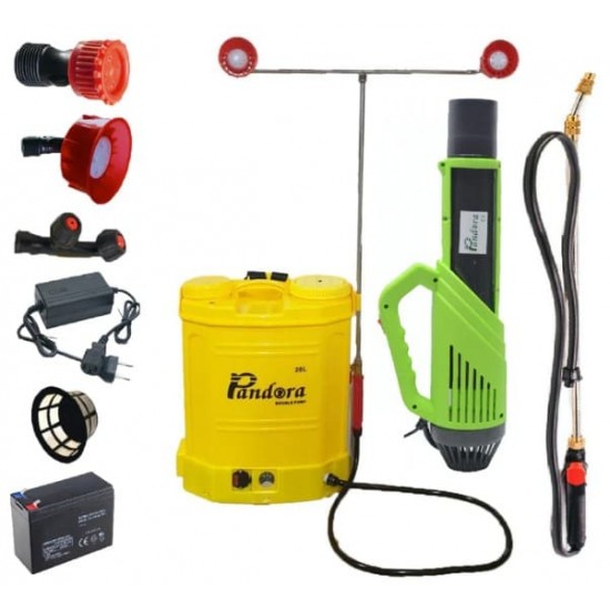 Set Pompa de stropit cu acumulator Pandora 16L, 7.5 Bar (model nou cu pompa dubla) + Atomizor + Set Lance telescopica stropit pomi 3m Set Pompa de stropit cu acumulator Pandora 16L, 7.5 Bar (model nou cu pompa dubla) + Atomizor + Set Lance telescopica stropit pomi 3m