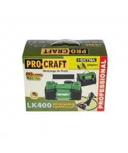 Compresor aer auto 12V, 276W, Procraft LK400, debit aer 80l/min Compresor aer auto 12V, 276W, Procraft LK400, debit aer 80l/min
