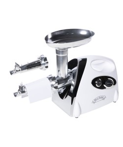 Masina de tocat carne Micul Fermier 1200w,90kg/h,Accesorii rosii, carnati, chiftele, 3 site, functia revers, motor cupru