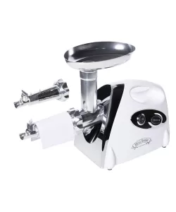 Masina de tocat carne Micul Fermier 1200w,90kg/h,Accesorii rosii, carnati, chiftele, 3 site, functia revers, motor cupru