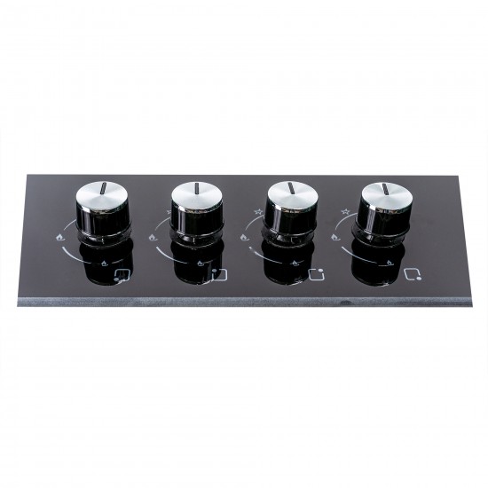 Plita incorporabila Floria ZLN-1871, gaz natural si butelie 65x60x15 cm, 4 Arzatoare, Aprindere Electrica, Sticla Neagra