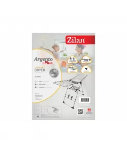 Uscator rufe din aluminiu Argento-Plus ZLN0652,Gri/Negru suprafata uscare 24m