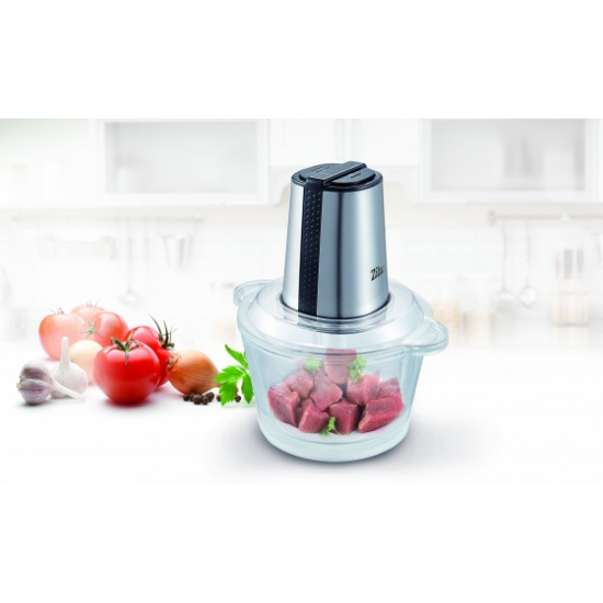 Tocator legume-fructe ZILAN ZLN-3888, Putere 300W, Vas din sticla 1.6L, 4 lame inox, 2 trepte de viteza