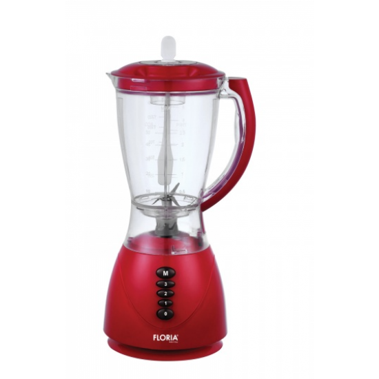 Blender FLORIA ZLN-3079 ROSU, Putere 300W, capacitate 1.5L, 3 viteze, Functie puls-Vas plastic