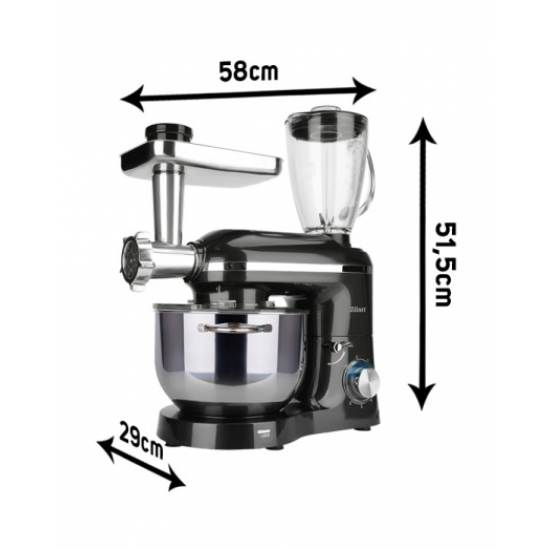 Mixer, blender si masina de tocat Zilan ZLN1772 Negru, 6+1 nivele de control al vitezei, 1400W