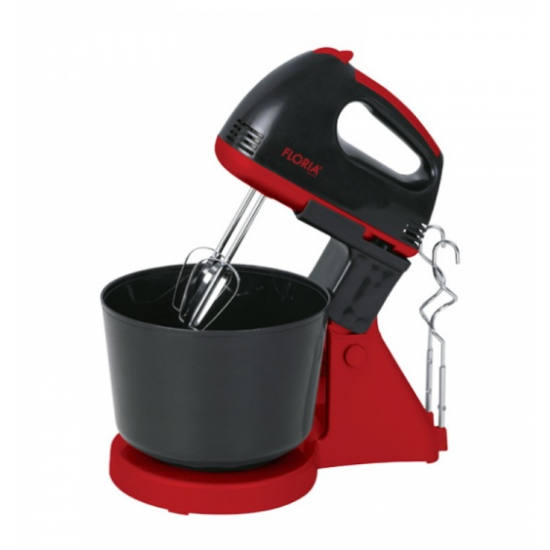 Mixer cu bol Floria ZLN-7574 Negru, 7 viteze, Bol plastic 2.5Litri, Putere 150W, Negru