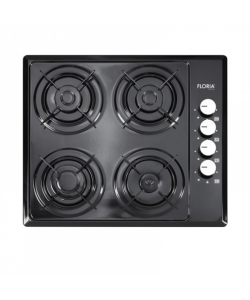 Plita incorporabila Floria ZLN-1864 GPL si Gaz natural, 4 ochiuri, duze de schimb incluse, aprindere electrica, Negru 60x50x6cm