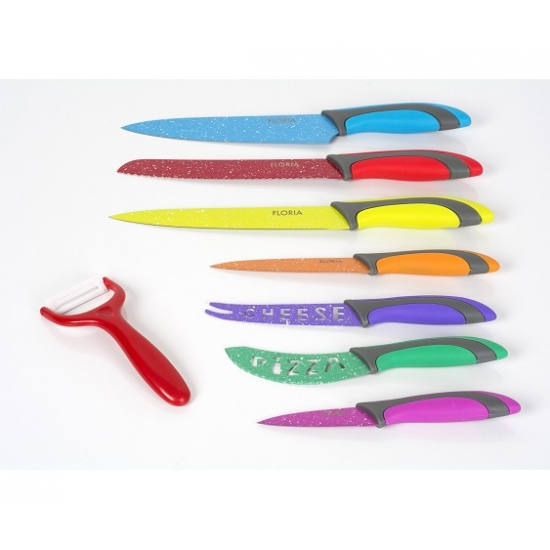 Set cutite inox 8 piese Floria ZLN-1143, Multicolor