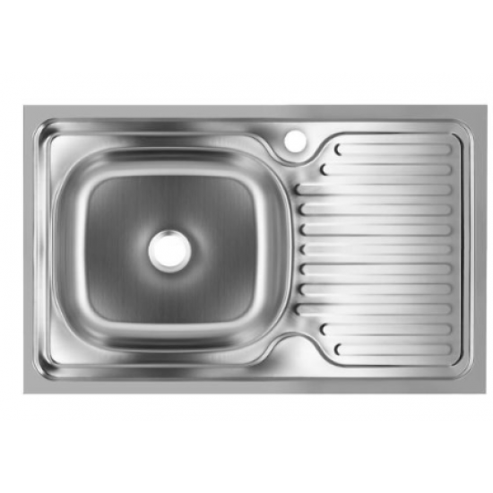 Chiuveta Sanitec SN7002S, pentru blat 76X43.5cm stanga, anticalcar - inox